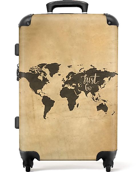 NoBoringSuitcases.com© Hartschalen-Trolley Weltkarte - Vintage - günstig online kaufen