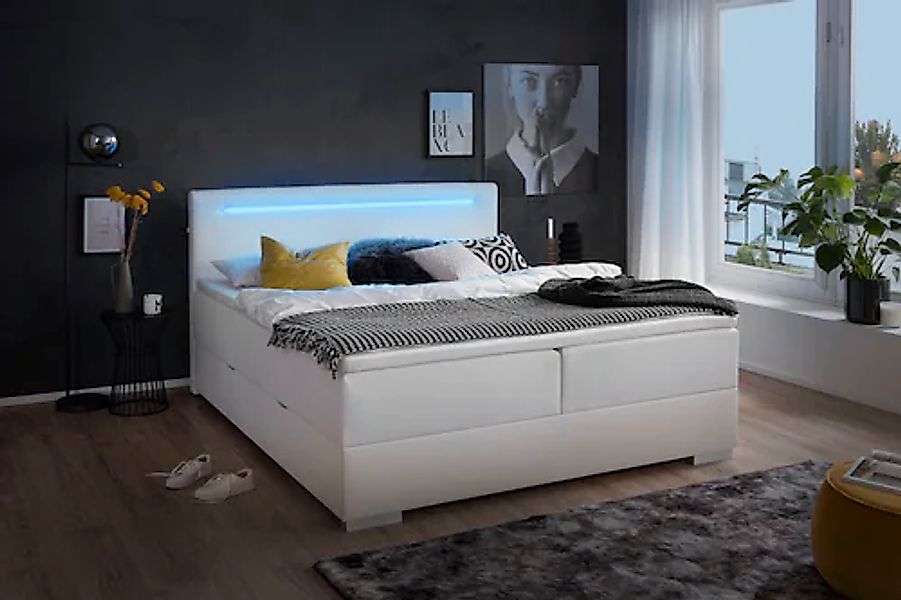 meise.möbel Boxspringbett »Las Vegas 2«, inkl. LED Beleuchtung im Kopfteil, günstig online kaufen