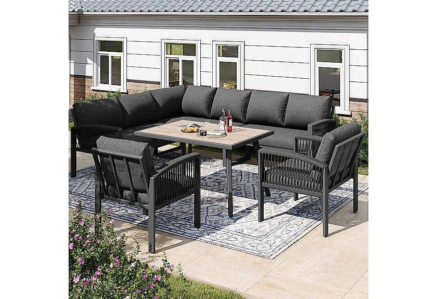 Celya Gartenlounge-Set Gartenlounges Balkon, Gartenmöbel Set für 8 Personen günstig online kaufen