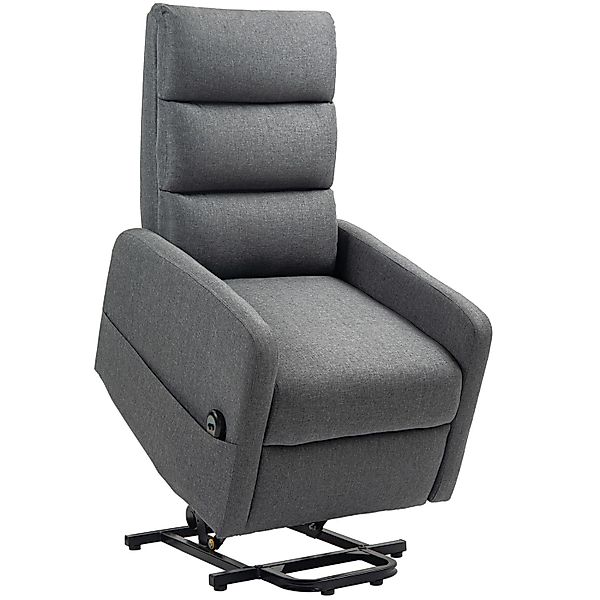 HOMCOM Fernsehsessel mit Aufstehhilfe Polyester Dunkelgrau 62B x 86,5T x 10 günstig online kaufen