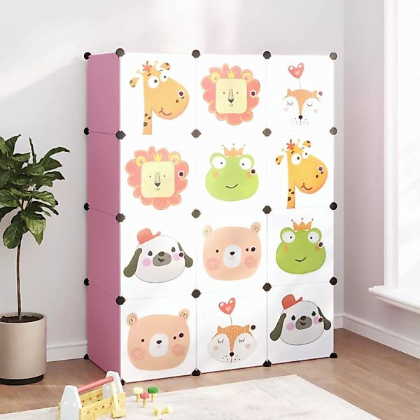 Vidaxl Kinderschrank Modular Mit 12 Würfeln Rosa Pp günstig online kaufen