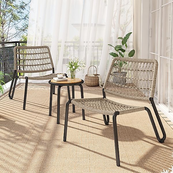 Merax Balkonset, (3-tlg.Gartenmöbel Gartenlounge, 3-tlg., Tischplatte günstig online kaufen