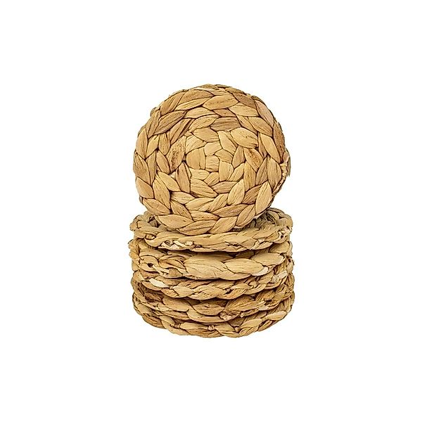 HMF 37235-S6 Untersetzer Rund Glasuntersetzer Geflochten aus Wasserhyazinth günstig online kaufen