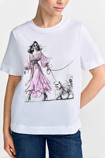 RICHROYAL T-Shirt mit großem Frontmotiv mit Glitzersteinchen, aus reiner Ba günstig online kaufen