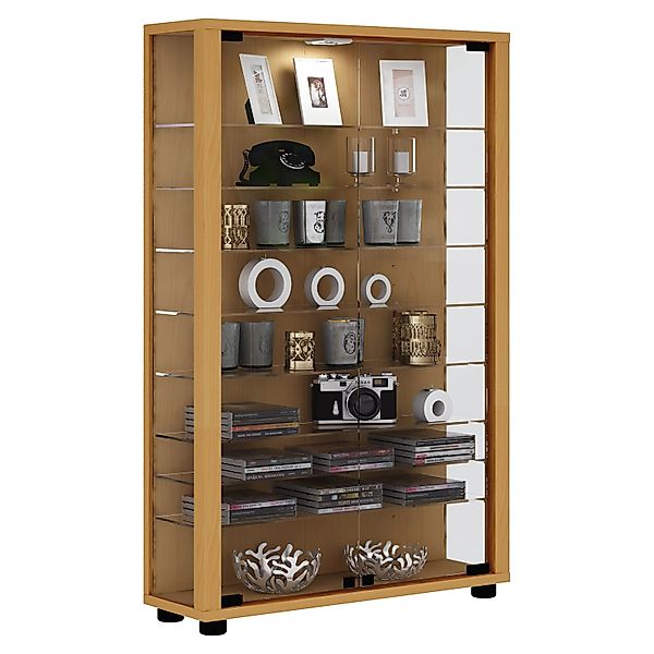 ebuy24 Lumo Mini Vitrinenschrank 2 Glastüren Glasvitrinen mit LED-Leuchten günstig online kaufen