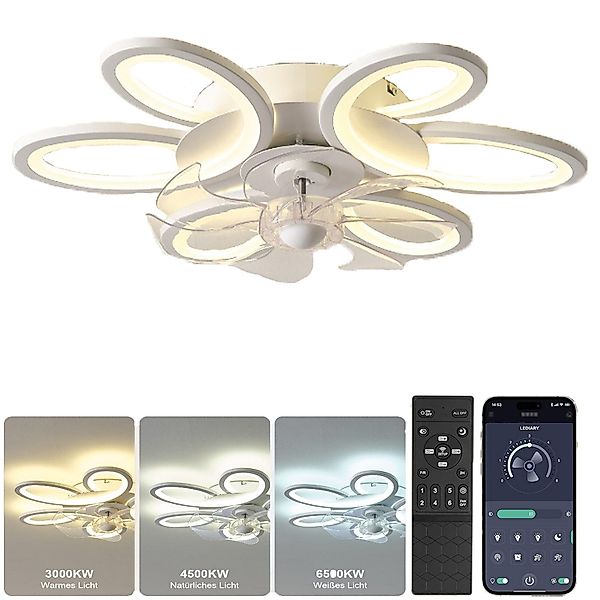 MUPOO Deckenventilator Deckenlampen mit Ventilator 6 günstig online kaufen