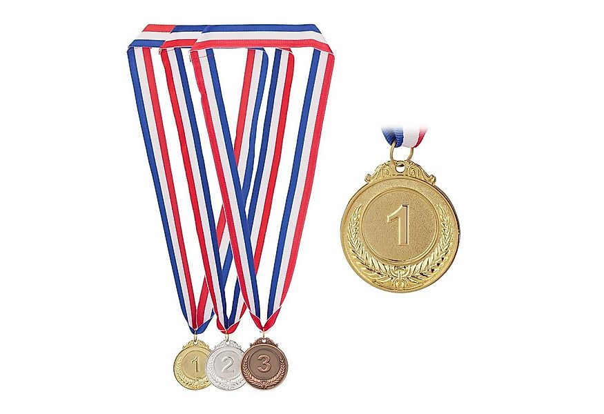 relaxdays Dekoobjekt 3er Set Medaille für Kinder günstig online kaufen