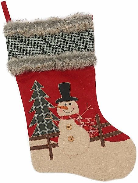 Ambiente Haus Weihnachtsfigur "Strumpf - rot, Weihnachtsdeko rot" günstig online kaufen