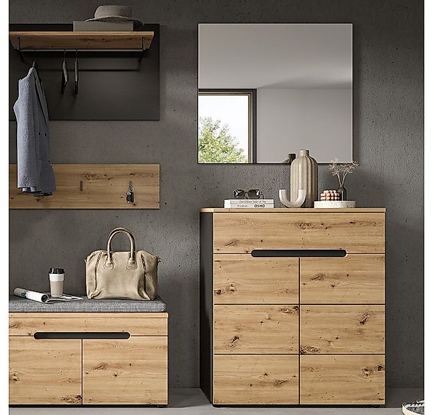 Lomadox Garderoben-Set CORTONA-158, (Spar-Set, 2-St., Schuhkommode Spiegel) günstig online kaufen