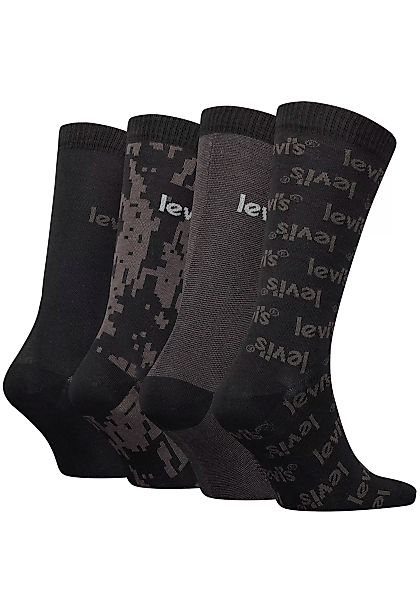 Levis Socken, (Packung, 4 Paar), Gemustert, Logostickerei allover, meliert günstig online kaufen