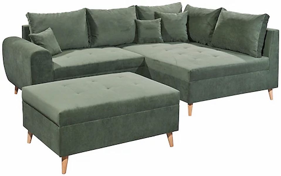 ED EXCITING DESIGN Ecksofa »Calanda L-Form«, mit Hocker, frei im Raum stell günstig online kaufen