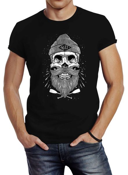 Neverless Print-Shirt Herren T-Shirt Captain Skull günstig online kaufen