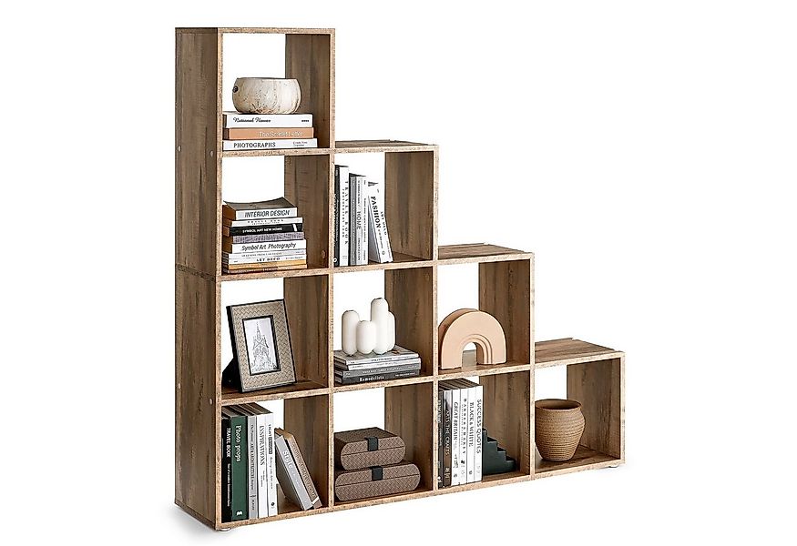 VASAGLE Bücherregal, Raumteiler, Würfelregal, viel Stauraum, Stufenregal günstig online kaufen
