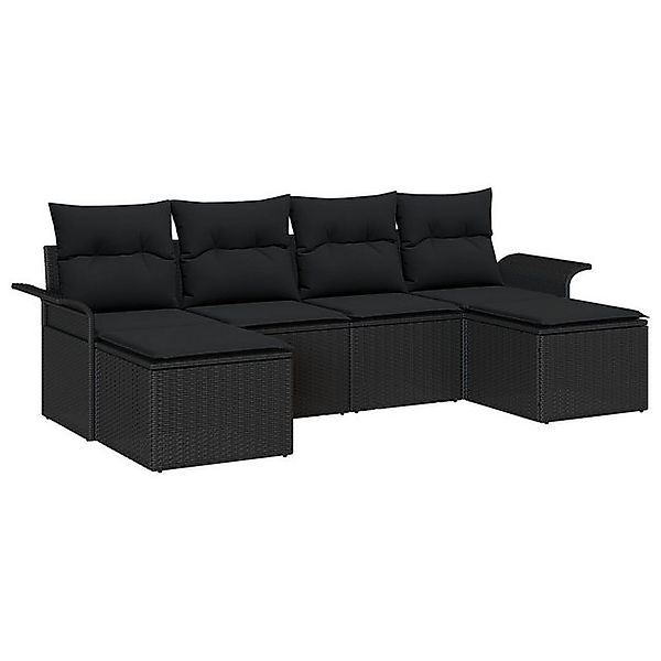 vidaXL Loungesofa Garten-Sofa-Set Set aus 5 Schwarz Handgewebtes Rattan Gro günstig online kaufen