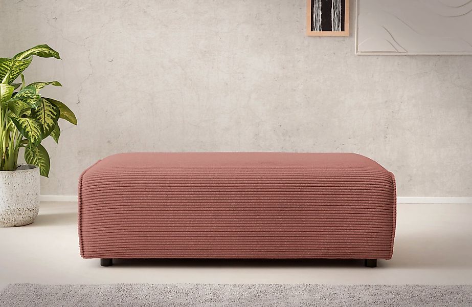 LeGer Home by Lena Gercke Hocker "PIARA, Polsterhocker mit Kedernaht, Cord, günstig online kaufen