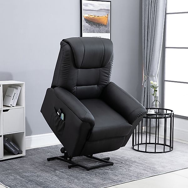 HOMCOM Massagesessel mit Aufstehhilfe, Liegefunktion, Heizfunktion günstig online kaufen