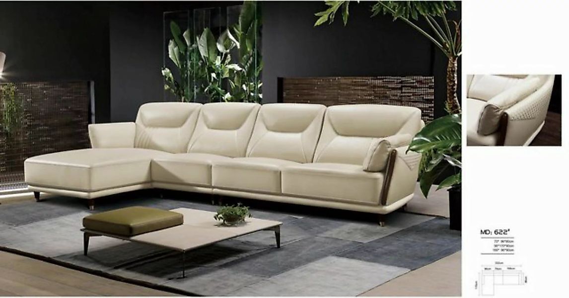 JVmoebel Ecksofa L-Form Leder luxus weißes Sofa, Made in Europa günstig online kaufen