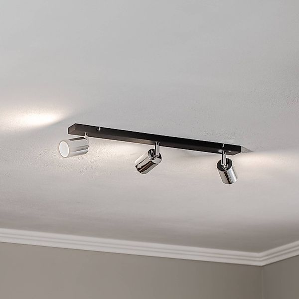 Deckenlampe Tune II, schwarz/chrom, Metall, 3-flammig, E27 günstig online kaufen