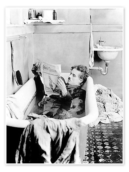 Posterlounge Poster Everett Collection, Charlie Chaplin in der Badewanne, 1 günstig online kaufen