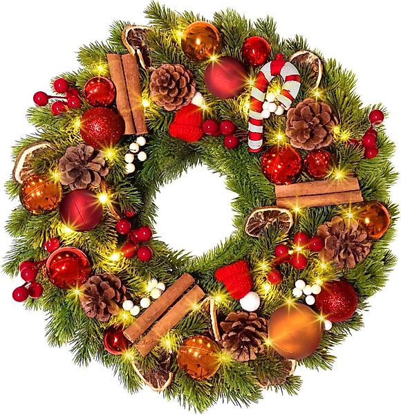 Kunstkranz Weihnachtskranz 40cm, Türkranz Weihnachten mit günstig online kaufen