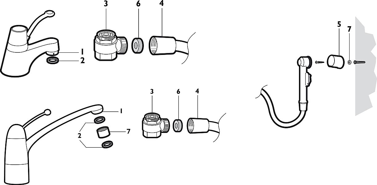 Euroshowers GmbH Waschbeckendusche Waschbeckendusche Handbrause Brause-Set günstig online kaufen