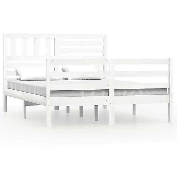 Vidaxl Massivholzbett Weiß 160x200 Cm günstig online kaufen