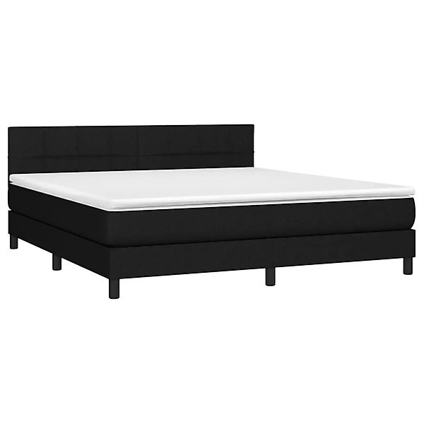 vidaXL Boxspringbett mit Matratze & LED Schwarz 180x200 cm Stoff 3133175 günstig online kaufen