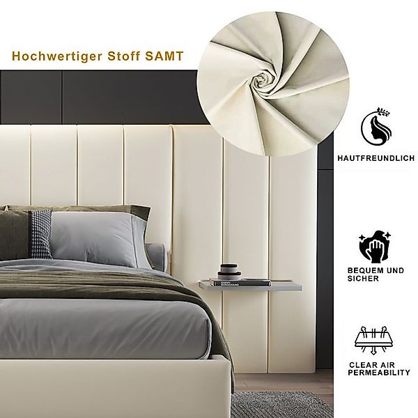 STILVORA Polsterbett 160x200 Bettgestell mit Ablagen und Lattenrost,Bett oh günstig online kaufen