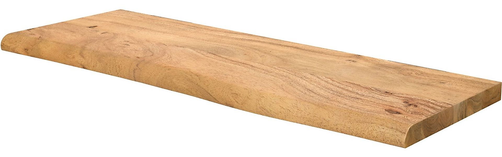 DELIFE Wandregal Live-Edge, Akazie Natur 100 cm Massivholz Baumkante Wandre günstig online kaufen