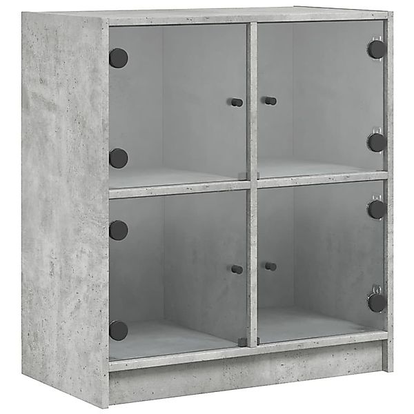 vidaXL Beistellschrank Beistellschrank mit Glastüren Betongrau günstig online kaufen