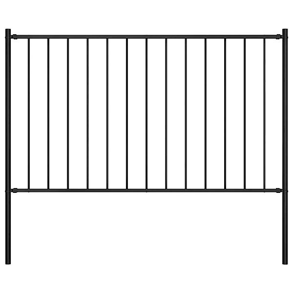 vidaXL Zaunfeld mit Pfosten Pulverbeschichteter Stahl 1,7 x 1,25 m 145211 günstig online kaufen