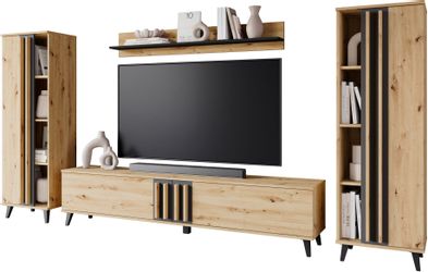 INOSIGN Wohnwand "Helsinki, Modernes Möbelset" Komplett-Set, 4 Stk. tlg. mi günstig online kaufen