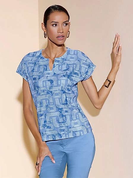 creation L Kurzarmshirt "Plissee-Shirt" 1 tlg. günstig online kaufen