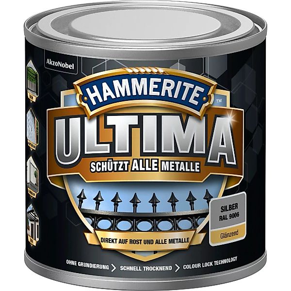 Hammerite Ultima Premium Metall-Schutzlack glänzend Silber 250 ml günstig online kaufen