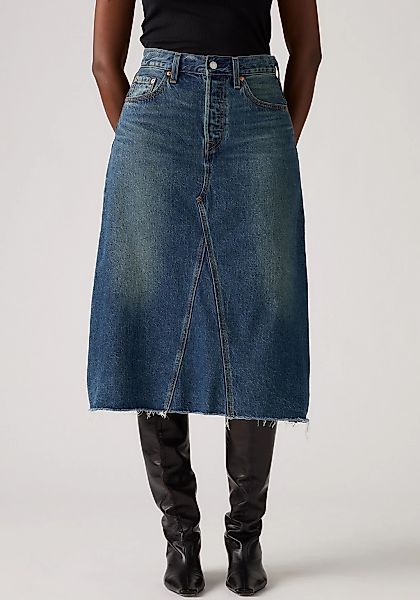 Levis Jeansrock "HR A LINE DECON SKIRT", in trendy Midi-Länge mit ausgefran günstig online kaufen
