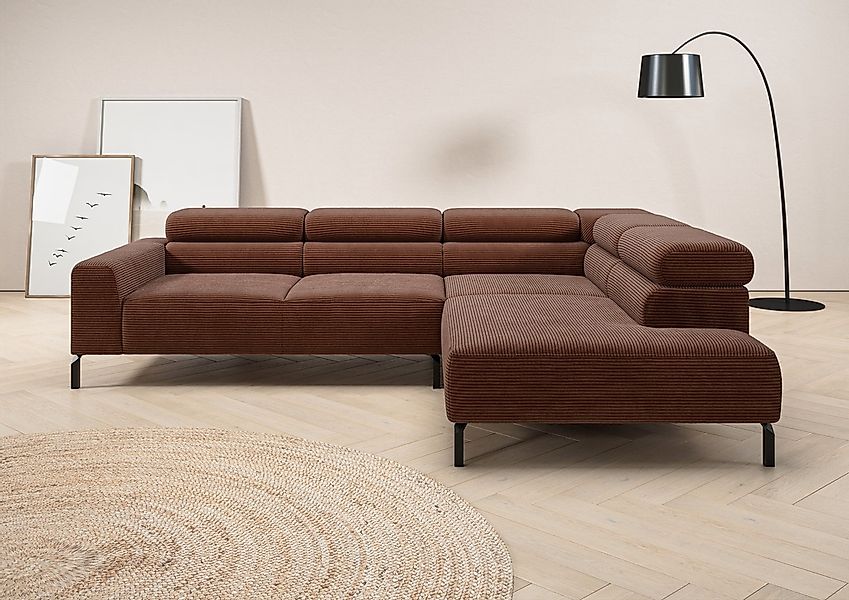 Places of Style Ecksofa "Antonelli, L-Form, inkl. Kopfteilverstellung, Brei günstig online kaufen