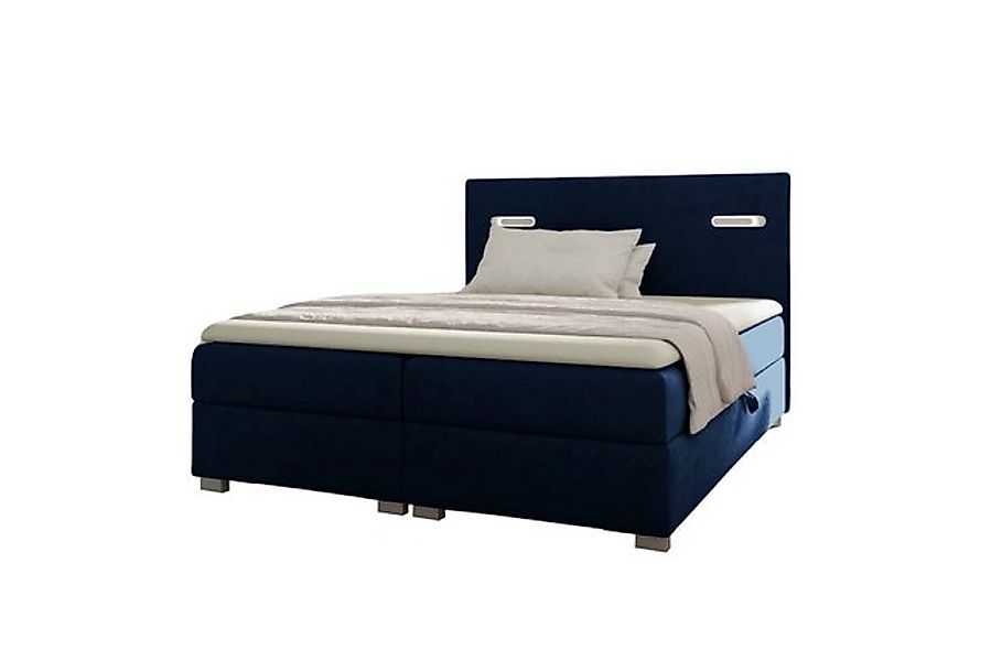 yourhouse24 Boxspringbett mit Beleuchtung LARA (Bonell-Matratze und Topper) günstig online kaufen