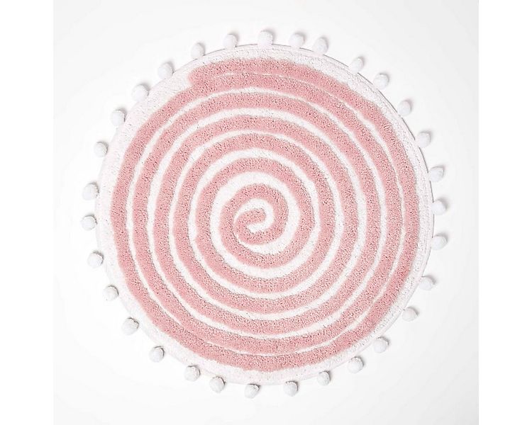 Homescapes Badematte Runde Badematte Spiral, 60 cm – Badvorleger rosa mit P günstig online kaufen