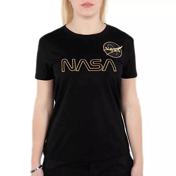 Alpha Industries Nasa Embroidery Kurzärmeliges T-shirt S Black günstig online kaufen