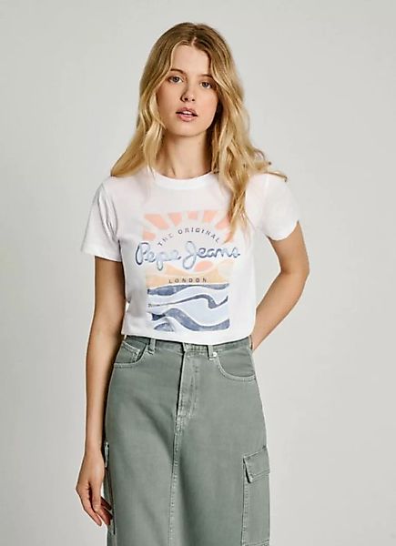 Pepe Jeans T-Shirt PJ-ESHA mit großem, sommerlichem Frontprint günstig online kaufen