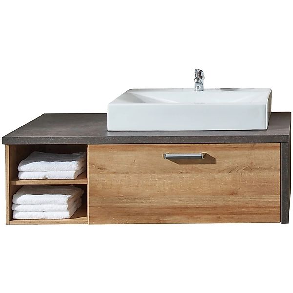 Trendteam Waschbeckenunterschrank Eiche Riviera Honig 123 cm günstig online kaufen