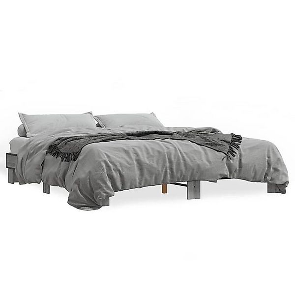 vidaXL Bettgestell, Bettrahmen Grau Sonoma 180x200 cm Holzwerkstoff und Met günstig online kaufen