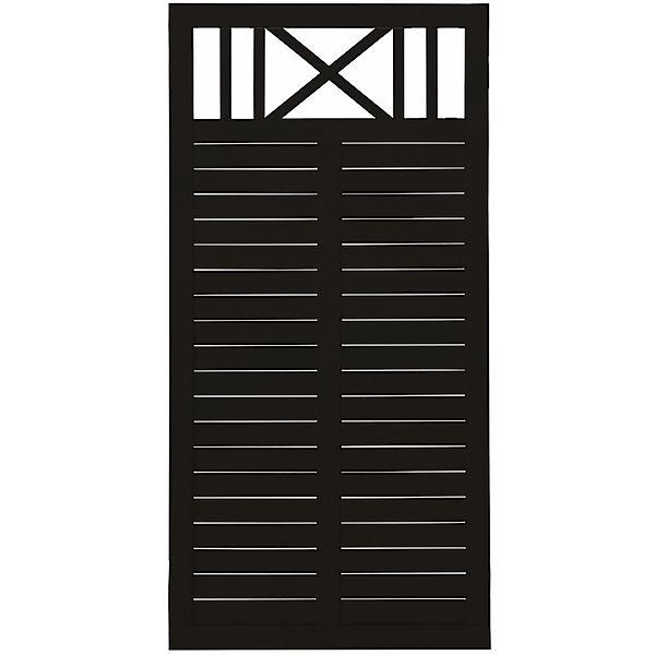 Sichtschutzzaun Nostalgi Nadelholz Schwarz 90 cm x 180 cm günstig online kaufen