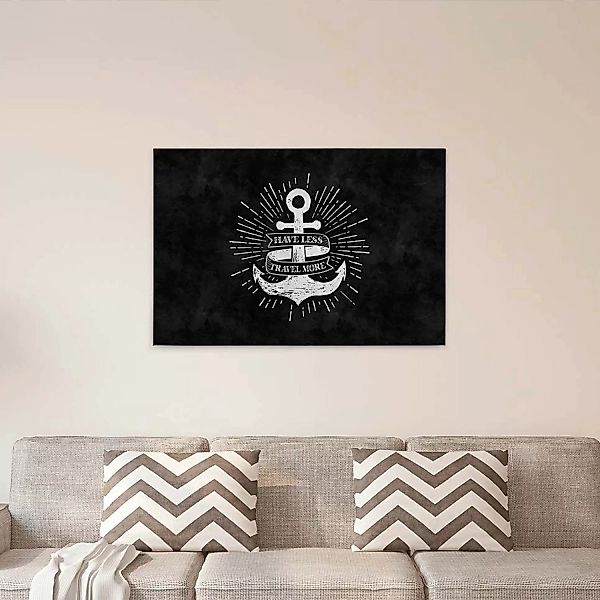 Bricoflor Tattoo Wandbild Mit Anker Wohnzimmer Und Küchen Leinwandbild In S günstig online kaufen