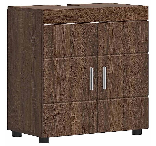 vidaXL Badezimmerspiegelschrank Badezimmerschrank-Set TULUM Braun Eichen-Op günstig online kaufen