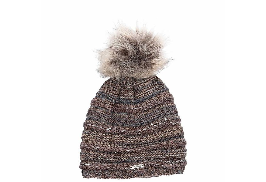 Antonio Strickmütze Antonio Strick Mütze Beanie mit Bommel Taupe (1-St) günstig online kaufen