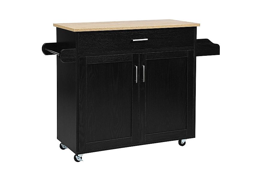 COSTWAY Küchenwagen, Servierwagen mit Arbeitsplatte & Handtuchhalter, Rolle günstig online kaufen