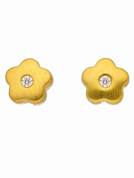 Adelia´s Paar Ohrhänger "333 Gold Ohrringe Ohrstecker Blüte mit Zirkonia", günstig online kaufen