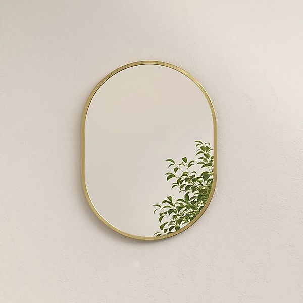 Emke Ovaler Badspiegel 45 x 60 cm Wandspiegel Schwarz Metall Badezimmerspie günstig online kaufen