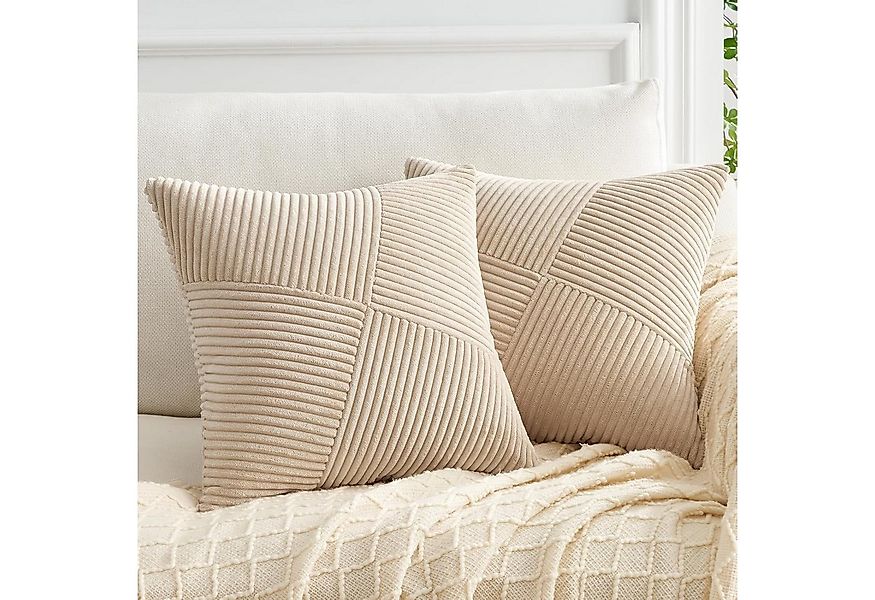 Topfinel Kissenbezüge Kordsamt 2er Set-Windmühle Streifen Muster-Sofakissen günstig online kaufen